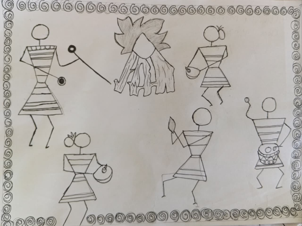 TRADITIONAL PAINTING MADE BY STUDENTS ON JANJATIYA GAURAV VARSH 2025 TRADITIONAL PAINTING MADE BY STUDENTS ON JANJATIYA GAURAV VARSH 2025